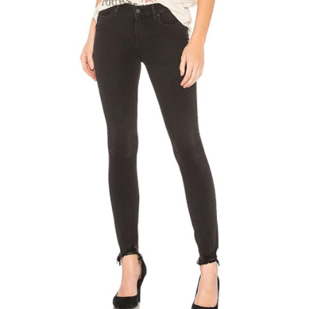 Paige Womens 32 Verdugo Ankle Raw Hem Black Wash Jeans